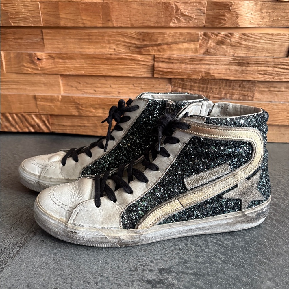 Golden Goose Black and White Sneakers with Timeless Appeal